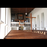 Memmingen, St. Josef, Innenraum / Hauptschiff in Richtung Orgel