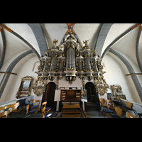 Braunschweig, St. Martini, Spieltisch und Hauptteil des Orgelprospekts