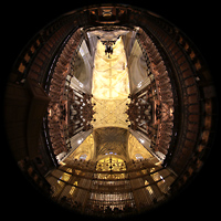 Sevilla, Catedral (Hauptorgel), Gesamter Chorraum mit Chorgestühl I8065Orgeln
