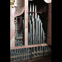 Weingarten, Basilika St. Martin - Große Orgel, Pfeifen im linken Brüstungspositiv