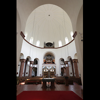 Berlin, St. Marien Unbefleckte Empfängnis, Innenraum in Richtung Orgel