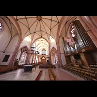 Bühl (Baden), Münster St. Peter und Paul (Chororgel), Blick vom Chorraum auf beide Orgeln