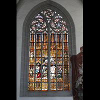 Görlitz, St. Peter und Paul (Sonnenorgel), Einziges erhaltenes Glasgemälde (1893): Zwölfjähriger Jesus im Tempel