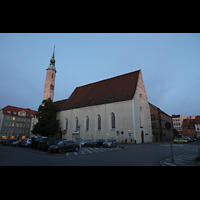 Görlitz, Dreifaltigkeitskirche, Abendlicher Blick von der Nordwestseite des Obermarkts auf die Kirche