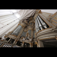Rostock, St. Marien, Blick von der Orgelempore hinauf zur Orgel