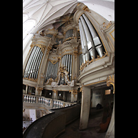 Rostock, St. Marien (Hauptorgel), Blick von der Orgelempore hinauf zur Orgel
