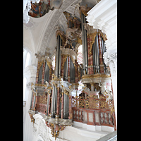 Weingarten, Basilika St. Martin - Große Orgel, Hauptorgel von der Seitenempore aus gesehen