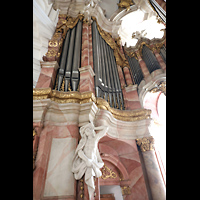 Weingarten, Basilika St. Martin - Große Orgel, Atlant des linken Teils des Orgelprospekts