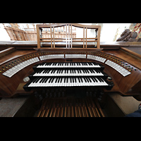 Weingarten, Basilika St. Martin - Große Orgel, Spieltisch der Chororgel