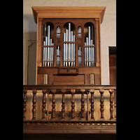 Lausanne, Saint-François (Hauptorgel), Italienische Orgel von der Empore der spanischen Orgel aus gesehen