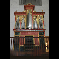 Lausanne, Saint-François (Italienische Orgel), Spanische Orgel von der Empore der italienischen Orgel aus gsehen