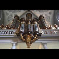 Lausanne, Saint-François (Spanische Orgel), Hauptorgel perspektivisch