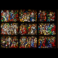 Berlin - Reinickendorf, St. Hildegard Frohnau (Hauptorgel), Bunte Glasfenster