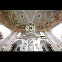 Waldsassen - Kappl, Dreifaltigkeitskirche (Wallfahrtskirche der Heiligsten Dreifaltigkeit), Orgelempore perspektivisch