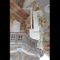 Waldsassen - Kappl, Dreifaltigkeitskirche (Wallfahrtskirche der Heiligsten Dreifaltigkeit), Orgel von der Seite