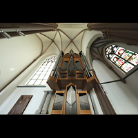 Willich - Anrath, St. Johannes Baptist, Orgel mit Blick ins Gewölbe