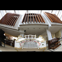 Berlin (Tiergarten), Musikinstrumenten-Museum - Marcussen-Orgel, Wurlitzer-Orgel mit Spieltisch