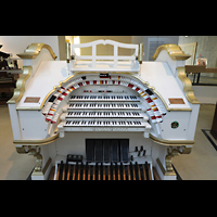 Berlin (Tiergarten), Musikinstrumenten-Museum - Marcussen-Orgel, Wurlitzer-Orgel - Spieltisch von oben