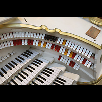 Berlin (Tiergarten), Musikinstrumenten-Museum - Gray-Orgel, Wurlitzer-Orgel - Registerwippen Great und Orchestral