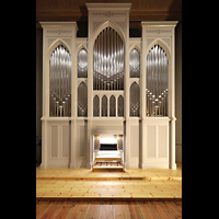 Berlin - Pankow, Alte Pfarrkirche ''Zu den Vier Evangelisten'' (Positiv), Orgel mit Spieltisch