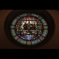 Montserrat, Abadia de Montserrat, Basílica Santa María, Fenster-Rosette an der Rückwand