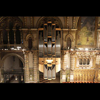 Montserrat, Basílica Santa María - Cambril, Orgel - vom Triforium gegenüber aus gesehen