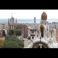 Barcelona, La Sagrada Familia, Blick vom Park Güell zur Sagrada Familia