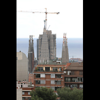 Barcelona, La Sagrada Familia (Chororgel), Blick vom Park Güell zur Sagrada Familia