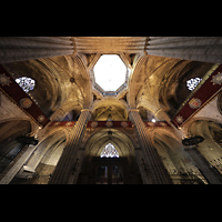 Barcelona, Catedral de la Santa Creu i Santa Eulàlia, Blick in die Kuppel mit darunterliegender Königstribüne