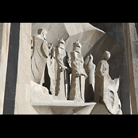 Barcelona, La Sagrada Familia (Chororgel), Detail der Passionsfassade: 
