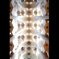Barcelona, La Sagrada Familia (Krypta-Orgel), Deckengewölbe