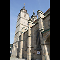 Bayreuth, Stadtkirche Heilig Dreifaltigkeit, Türme und südliches Seitenschiff