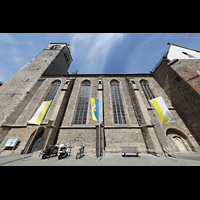 Magdeburg, Kathedrale St. Sebastian (Chororgel), Südliches Seitenschiff mit Friedensbeflaggung