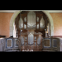 Harbke, St. Levin, Orgel von der Altar-Empore aus gesehen