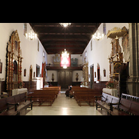 La Orotava (Tenerife), San Juan Bautista (Nebenorgel), Innenraum in Richtung Orgelempore