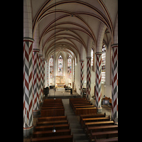 Göttingen, St. Jacobi, Seitlicher Blick von der Orgelempore in die Kirche
