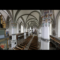 Wolfenbüttel, Hauptkirche Beatae Mariae Virgine, Seitlicher Blick von der Orgelempore in die Kirche