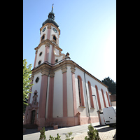 Herbolzheim, St. Alexius (Chororgel), Außenansicht mit Turm