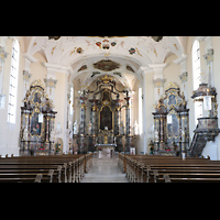 Herbolzheim, St. Alexius (Chororgel), Innenraum in Richtung Chor