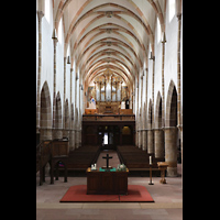 Landau, Stiftskirche, Innenraum in Richtung Orgel