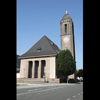 Worms, Lutherkirche, Ostfassade, Ansicht vom Karlsplatz