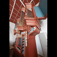 Krummhörn - Uttum, Reformierte Kirche, Orgel mit Spieltisch seitlich