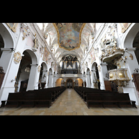 Regensburg, St. Emmeram, Innenraum in Richtung Orgel