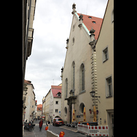 Regensburg, Dreieinigkeitskirche, Ansicht von der Glockengasse