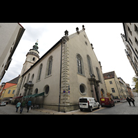 Regensburg, Dreieinigkeitskirche, Ansicht von der Glockengasse von Südwesten