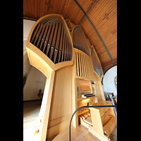Horb, Johanneskirche (ev.), Orgel mit Spieltisch seitlich