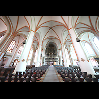 Lüneburg, St. Johannis (Hauptorgel), Innenraum in Richtung Orgel