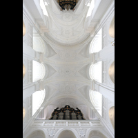 Passau, Stadtpfarrkirche St. Paul, Blick ins Gewölbemit Orgel