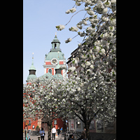 Stockholm, S:t Jacobs Kyrka (Kleine Orgel), Blick vom Jakobsgatan auf die Kirche von Westen