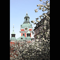 Stockholm, S:t Jakobs kyrka, Blick vom Jakobsgatan auf die Kirche von Westen